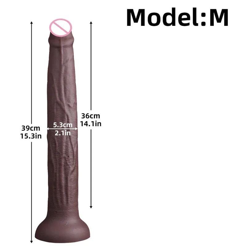 Super Long Realistic Dildos Butt Plug Μαλακό πέος σιλικόνης για ενήλικες Βεντούζα Παιχνίδια σεξ για γυναίκες άνδρες Πρωκτικό μασάζ κόλπου
