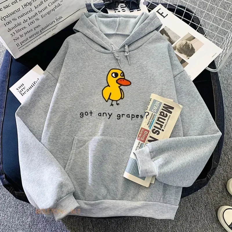 The Duck Song Got Any Grapes Printed Hoodies Kawaii Cartoon Women Sweatshirts Winter Soft Comfortable Hooded Clothing Streetwear — image 9