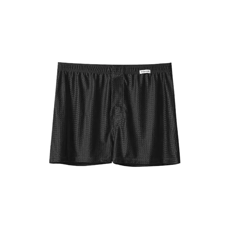 2 pacote masculino boxers de seda gelo mid-rise solto ajuste verão legal na moda brilho roupa interior pijamas masculinos