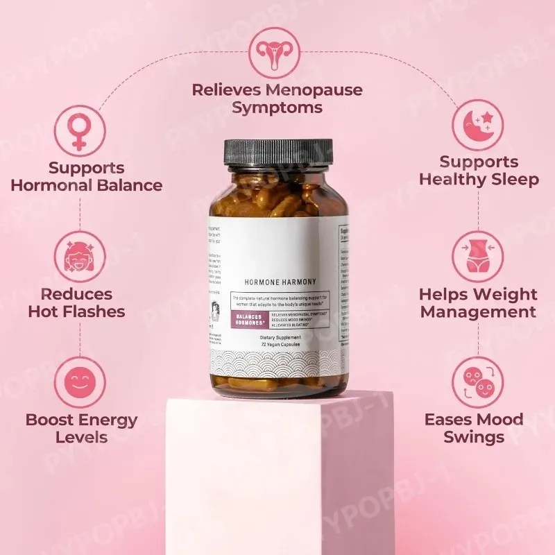 Hormone Harmony Capsules with Natural Herbal Supplement Wellness Support for Women Relief Menopause Hormonal Balance 72 Count