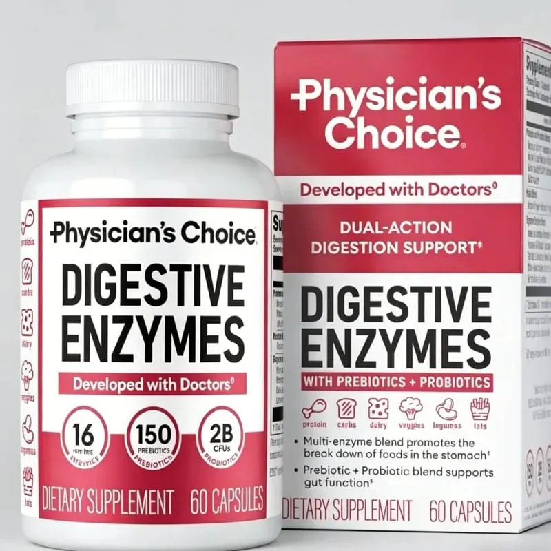Emésztőenzimek – Belek egészsége Multi Enzymes Organikus prebiotikumok és probiotikumok az emésztés egészségéért — image 1