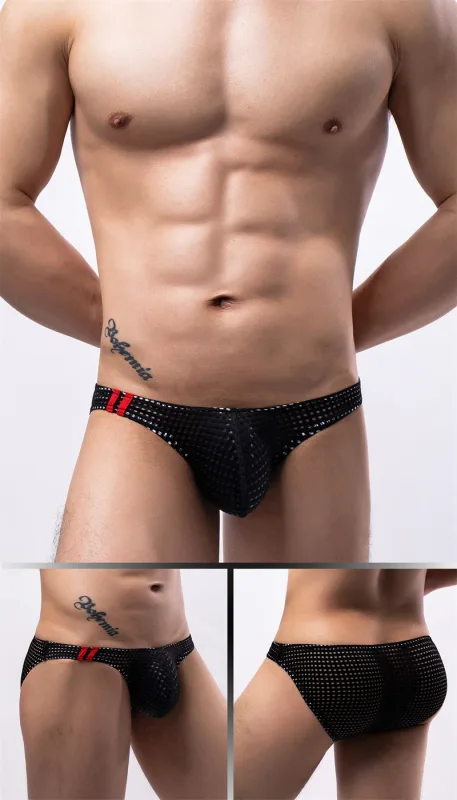 Cuecas masculinas verão respirável buracos roupa interior u convexo fino cintura baixa cuecas masculinas deslizamento calzoncillos — image 10