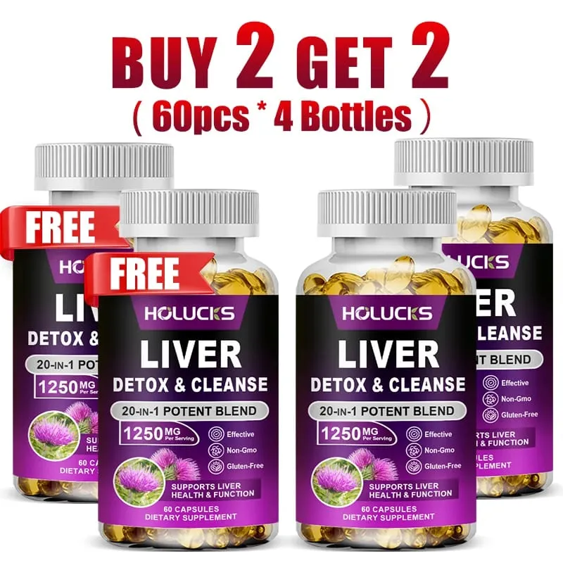 Liver Detox & Cleanse Capsules with Milk Thistle Support Toxin Removal Digestion & Kidney Health Antioxidants & Detoxifiers