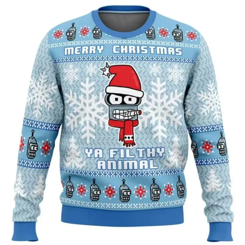 Novo 2026 feliz natal papai noel 3d impresso camisola de natal feriado feliz natal outono em torno do pescoço pullovers moletom — image 12