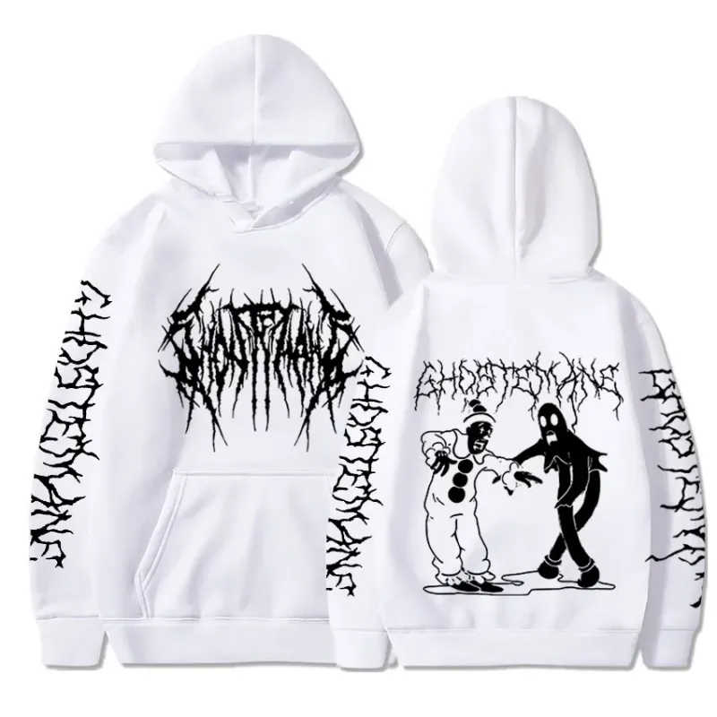 Ghostemane moletom com capuz estampa dupla face, moda masculina hip hop metal rock gótico oversized moletom agasalho streetwear — image 11