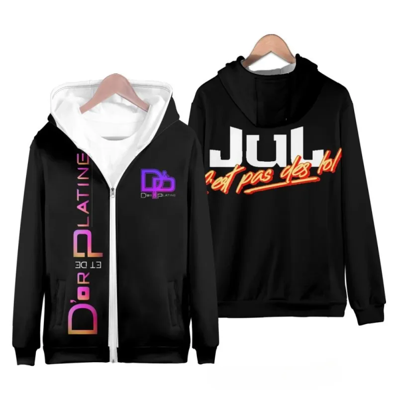 Rapper JuL 3D Print Zipper Hoodies Panlalaking Babae Casual Hooded Sweatshirts Hoody Oversized Tracksuit Pullover Man Coat na Damit — image 4