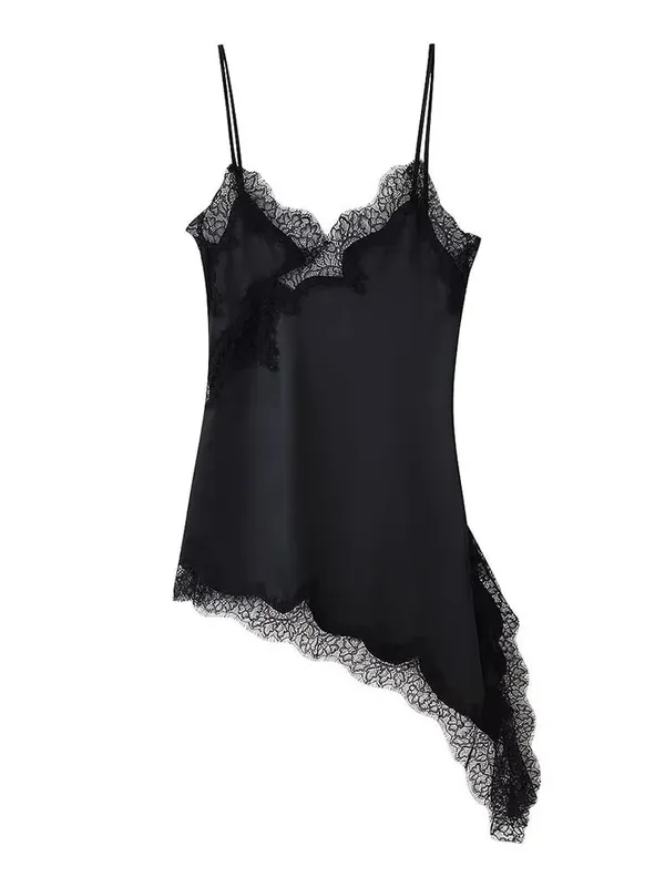 Barna szatén csipke összefűző sling ruha női elegáns, szabálytalan szegélyű V nyakú, hát nélküli ujjatlan ruha elegáns női party Club Vestidos — image 12