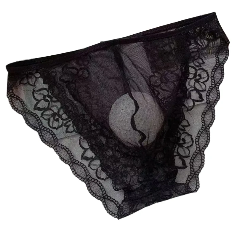 Stretchy Men\'s Lingerie Jockstraps Sheer Pouch Skin,Pink,Black Men Lace Briefs Quick Dry 90 Polyamide 10 Spandex