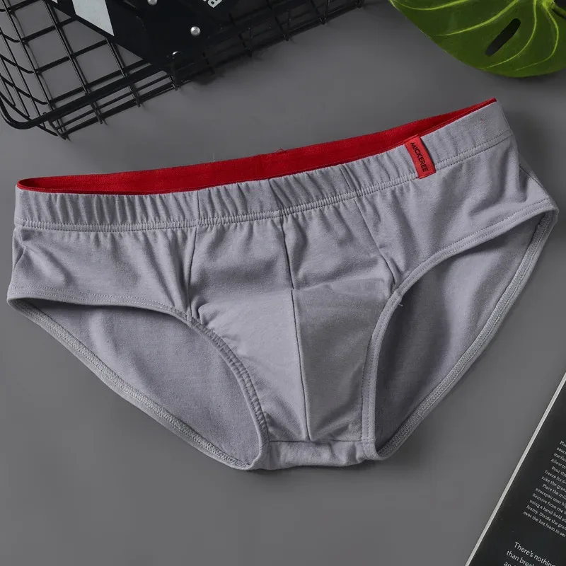Men Briefs Solid Color Cotton Youth Briefs Waist Comfortable Sexy Explosion Trend Breathable Underwear Sissy Panties — image 21