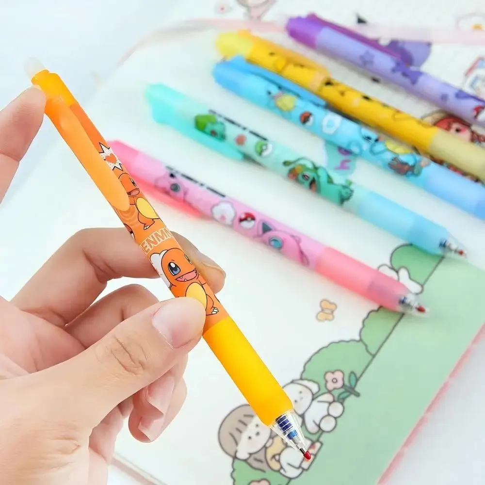 Random 6/12/24pcs Pokemon 0,5mm Blue Ink Erasable Neutral Pens Χαριτωμένα σχολικά προμήθειες Γελοιογραφία Γραφική γραφική μολύβι — image 5