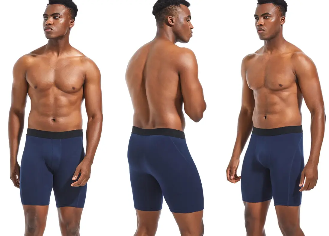 Moda longa dos homens boxers roupa interior de poliéster para homem cuecas sexy calcinha masculina confortável estiramento boxer shorts