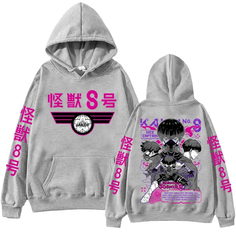 Anime Kaiju No 8 Soushirou Hoshina Cartoon Hoodies Oversized Hooded Sweatshirt Long Sleeves Cotton Hoodie Men Women Clothes — image 5
