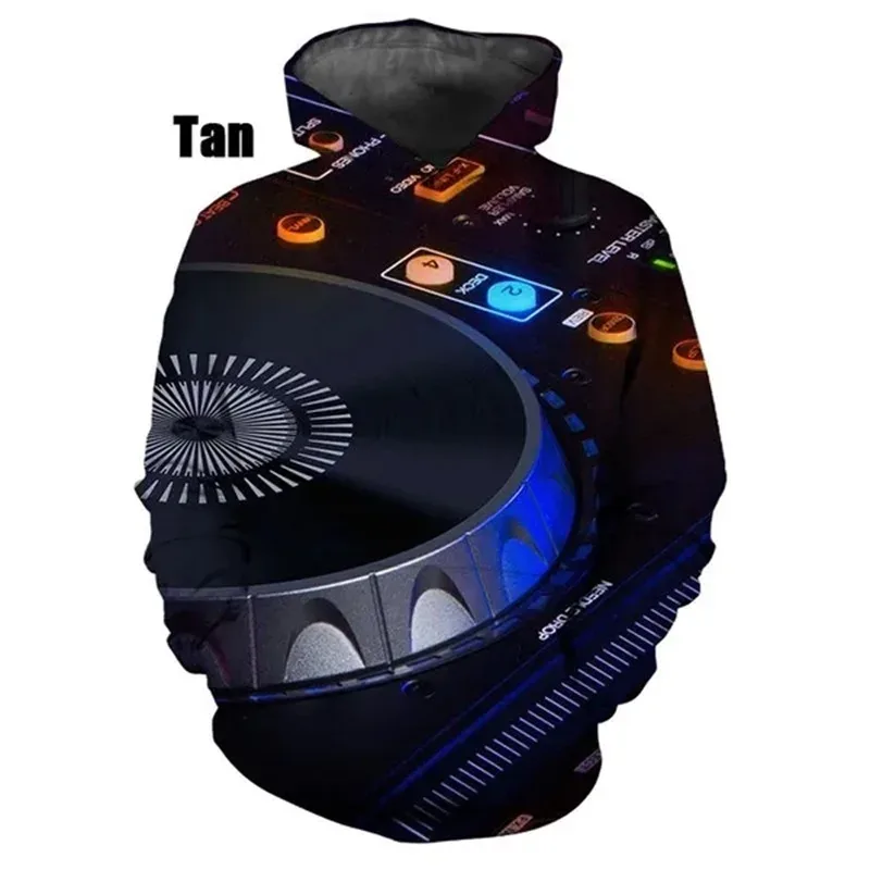 Nova moda 3d impressão dj padrão hoodies para homens casual pulôver sweatshirts topos masculino streetwear oversized hoodies ropa hombre — image 2