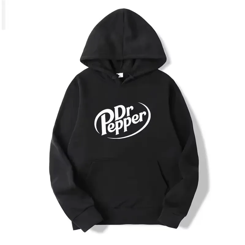 Höstvarm Dr Pepper Letter Tryckt Luvtröjor Gata Män Mode Fleece Sweatshirts Casual Unisex Pullover Toppar Mode Tre — image 1