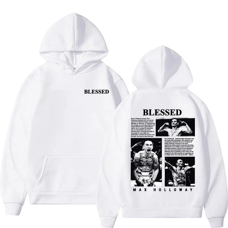 Max Holloway Blessed Vintage Graphic Hoodies Men Women Harajuku Violence Aesthetic Sweatshirts Casual Comfort Long Sleeve Hoodie — image 7