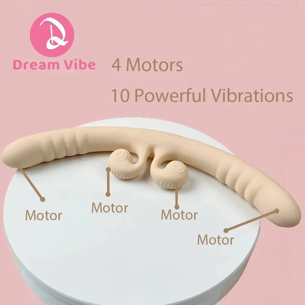 4 motoros dupla vibrátor vibrátor 10 erős vibrációval női örömmasszírozó leszbikus szerelmi játék ajándék áthatoló szexjáték lány — image 2