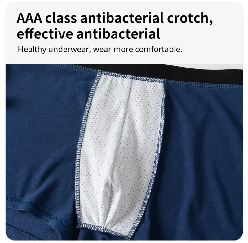 4 Pack Europe At America Size ng Men's Solid Color Sexy Boxer Underwear Antibacterial Breathable Plus Size Men's Shorts Underwear — image 6