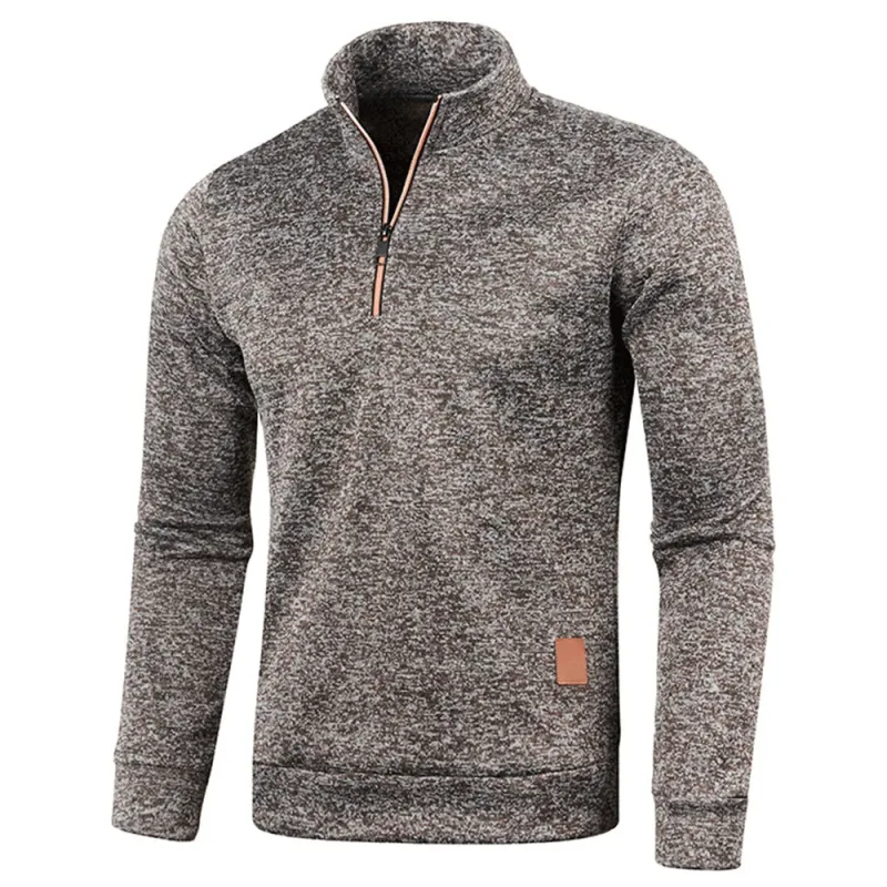 Moletons masculinos meio zíper pulôver masculino manga longa flleece suéter standcollar flocos de neve hoodies roupas masculinas