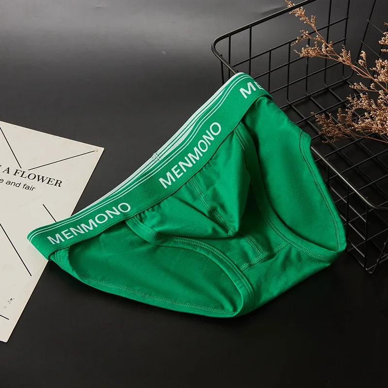 Homens maré de algodão triângulo novo sexy cintura baixa magro respirável juventude personalidade u convexo roupa interior masculina. — image 17