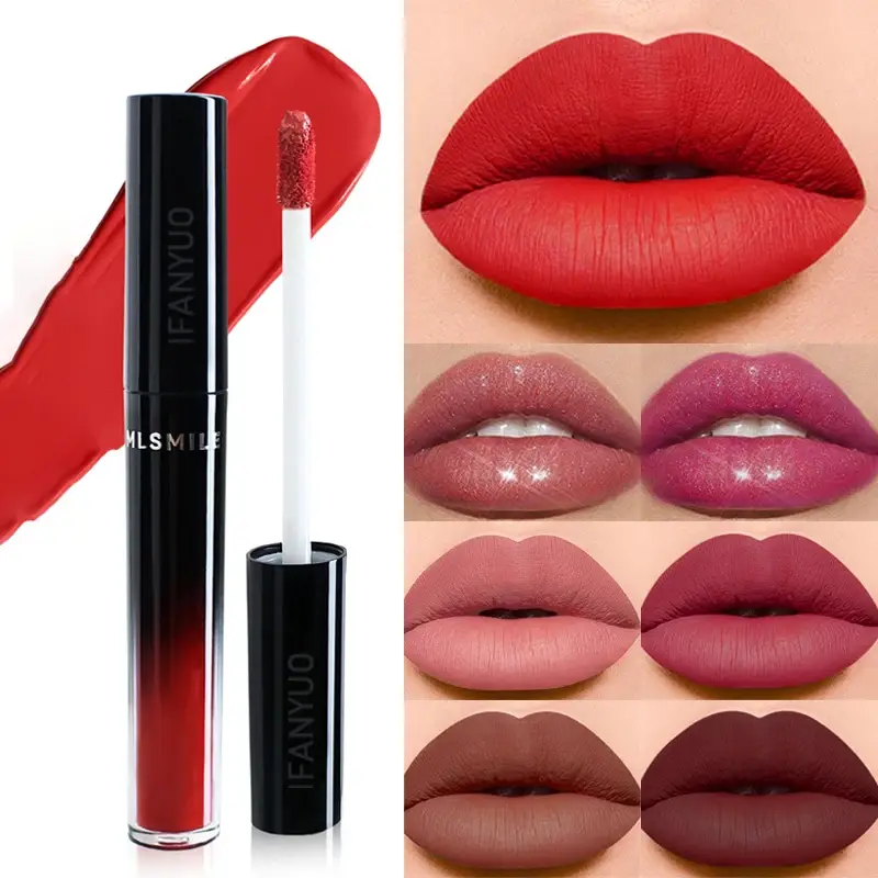 Αδιάβροχο Liquid Velvet Matte Lipstick Διαφανές ενυδατικό Λάδι χειλιών Pearlescent Rich Color Lipgloss Tint Lasting Cosmetic — image 2
