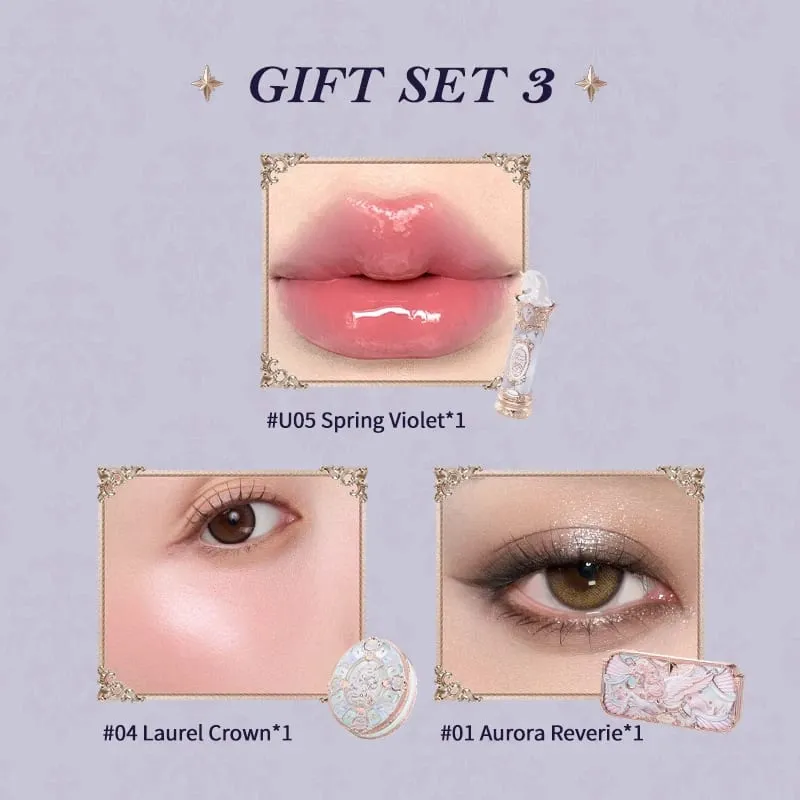 Σετ δώρου μακιγιάζ Flower Knows Knight Unicorn Σετ δώρου 3PCS Kit Eye Shadow Palette Long Lasting Lipstick Blusher Setting Powder — image 11