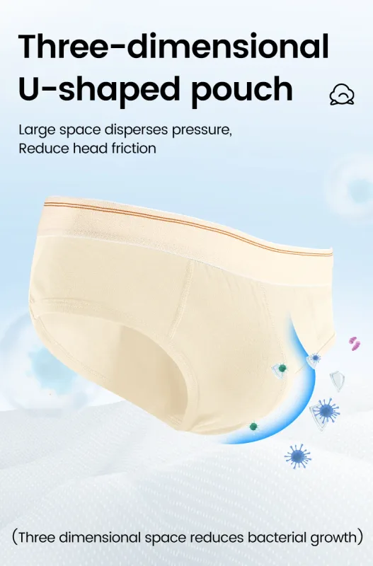 Men's pure cotton breathable and comfortable triangular underpants, mid-waist, skin-friendly and soft, teenagers' underpants — image 12