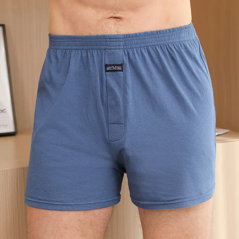 Boxer masculino pantie lote underpant solto grande curto algodão plus size roupa interior para homem boxer briefs sólido médio masculino boxer — image 13