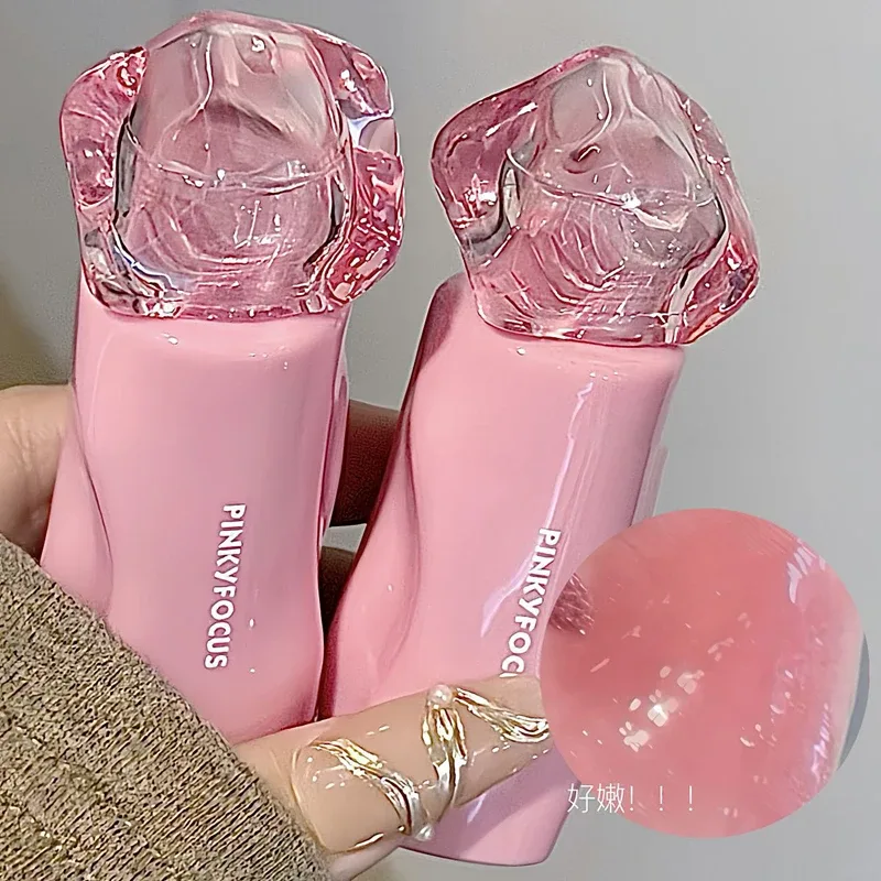 Pinkyfocus Lipstick Glossy Mirror Lip Gloss Moisturizing Hydrating Juicy Nude Lip Tint LongLasting Daily Natural Makeup Lipstick