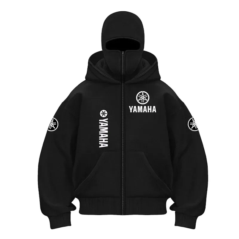 Máscara de ciclismo de algodão com logotipo da Yamaha, moletom com capuz com zíper, masculino e feminino, outono e inverno, novo estilo, moda casual, retrô, ciclismo — image 1