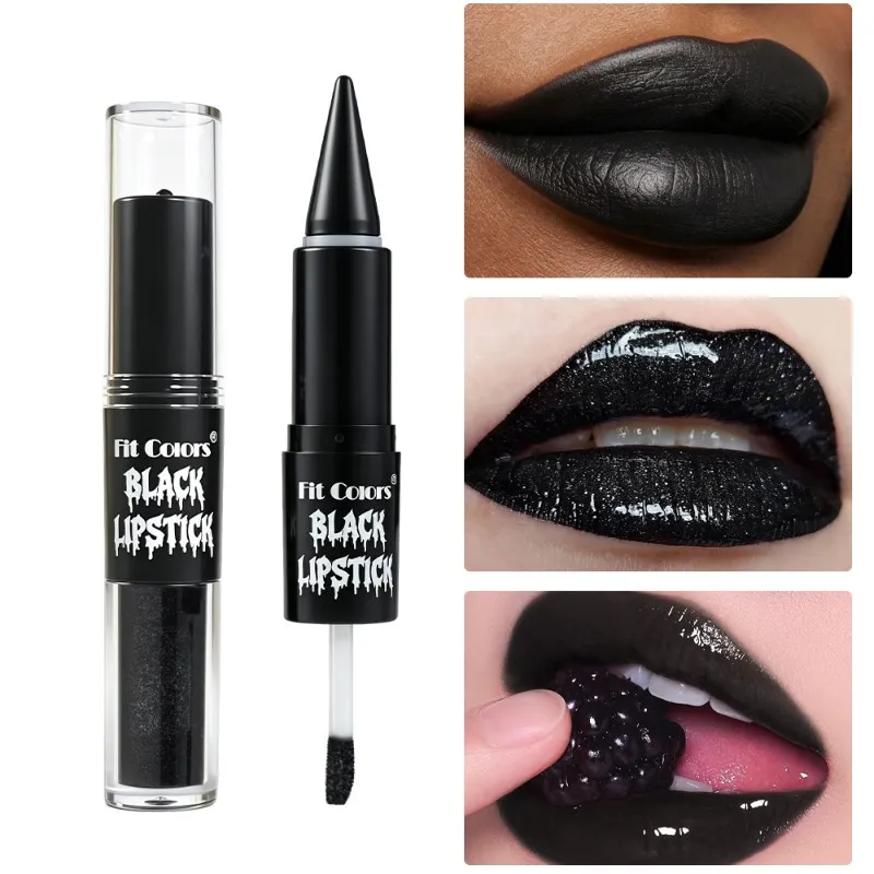 Halloween 2-in-1 Lip Gloss Matte Liner Liner Αδιάβροχο Υγρό Κραγιόν μακράς διαρκείας Ενυδατικό λαμπερό λαμπερό Lip Oil για πάρτι