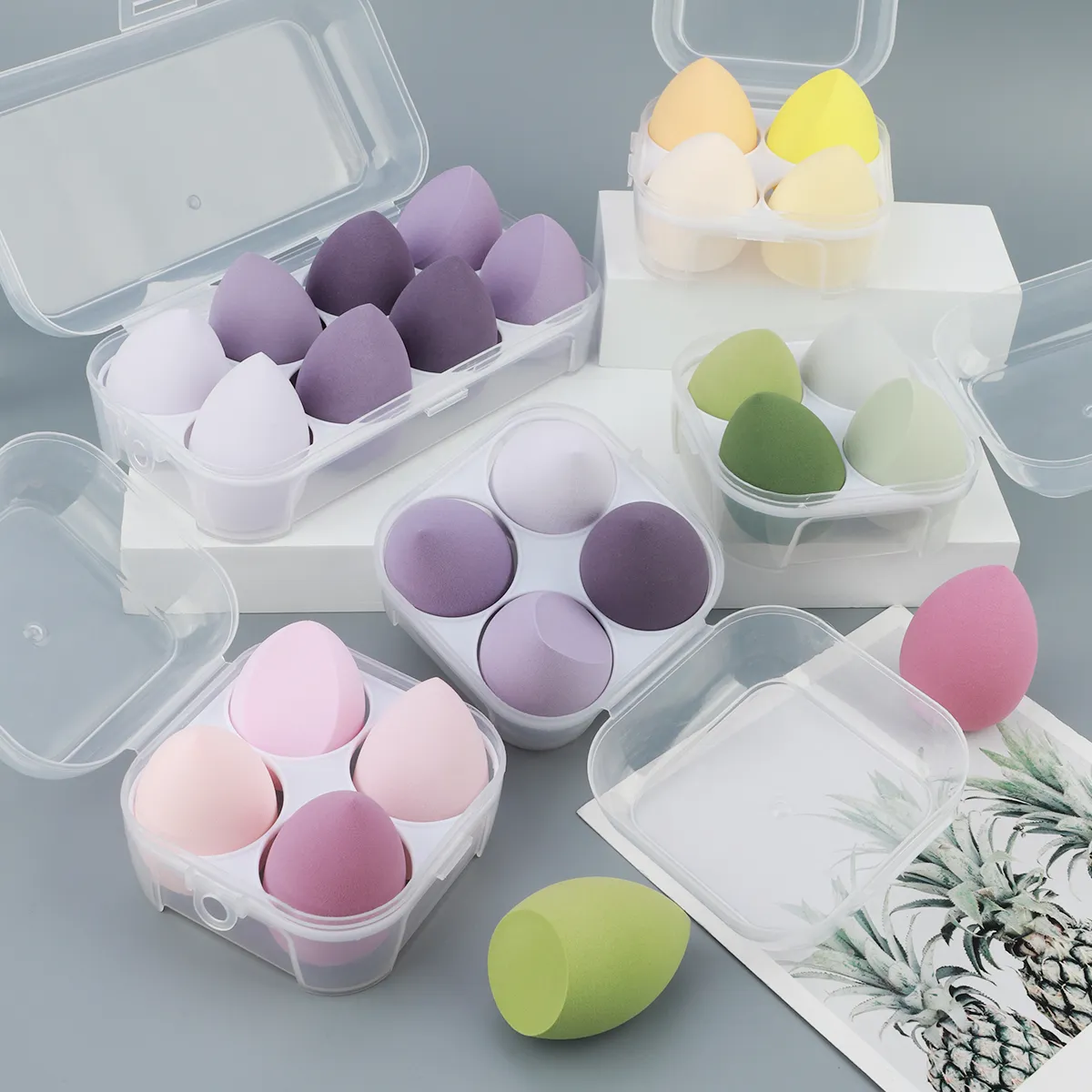 4/8db kozmetikai puff smink szivacs turmixgép Beauty Egg Soft alapozó szivacsok púderpuff női smink kiegészítők szépségápolási eszközök — image 2
