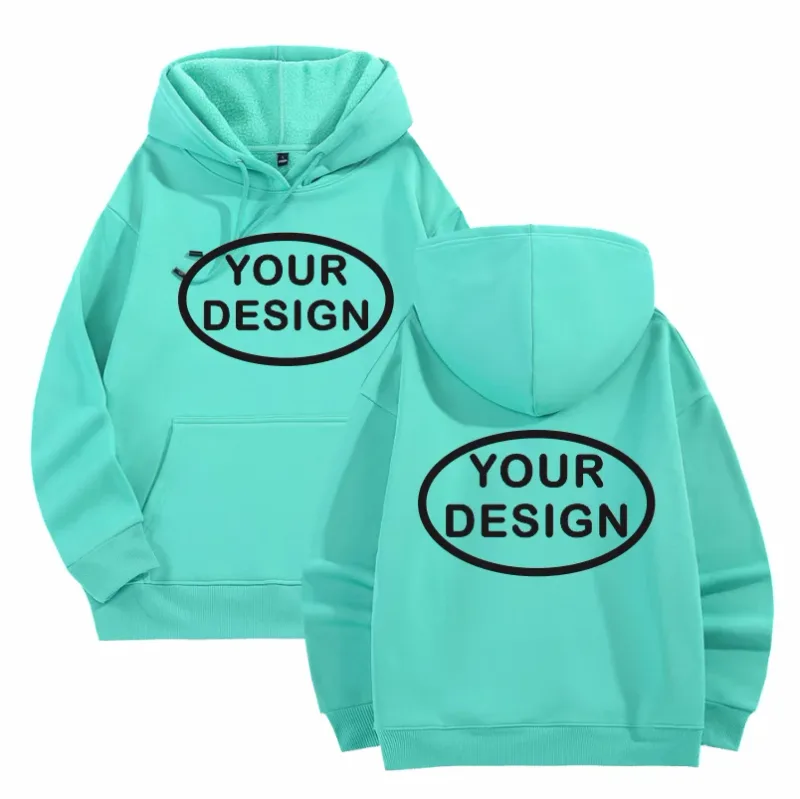Na-customize na Naka-print na Mga Hoodies ng Lalaki at Babae na Loose Casual Fashion Long Sleeved Pullovers na Burdado na LOGO Street Sports Shirts — image 9