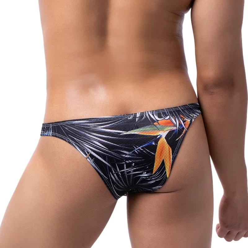 Tryckta trosor Herr Underkläder Sexiga Slip Hombre Bikinitrosor Man U Konvexa kalsonger Cuecas Calzoncillos Mesh Herrunderkläder — image 8