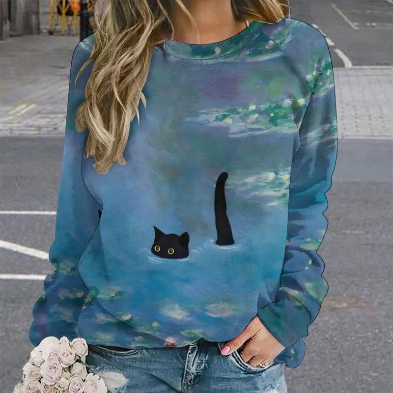 Fashion Butterfly flowers Women round-neck sweatshirt 3D Print Streetwear Autumn Y2k Sweatshirts Pullovers Woman Clothing Tops — image 10