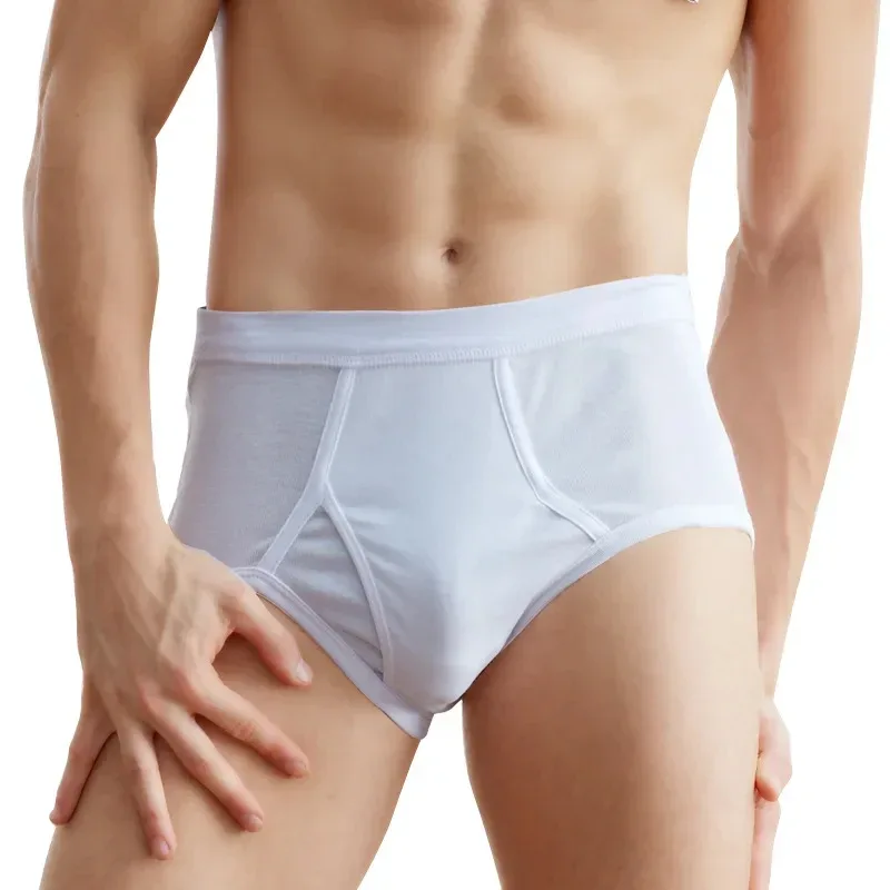 Solid Color Fat Plus Size Men's Underwear Mens Underpants 100% Cotton Comfortable Breathable Loose Large Size Men Briefs Panties — image 2