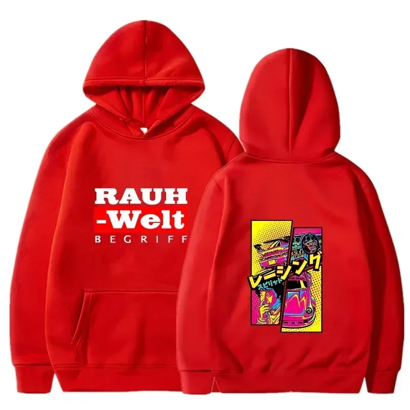 Rauh Welt Hoodie Bil Widebody Tuning JDM Racing Pop Art Comic Estetisk Svart Oversized Casual Sweatshirt Långärmad — image 6