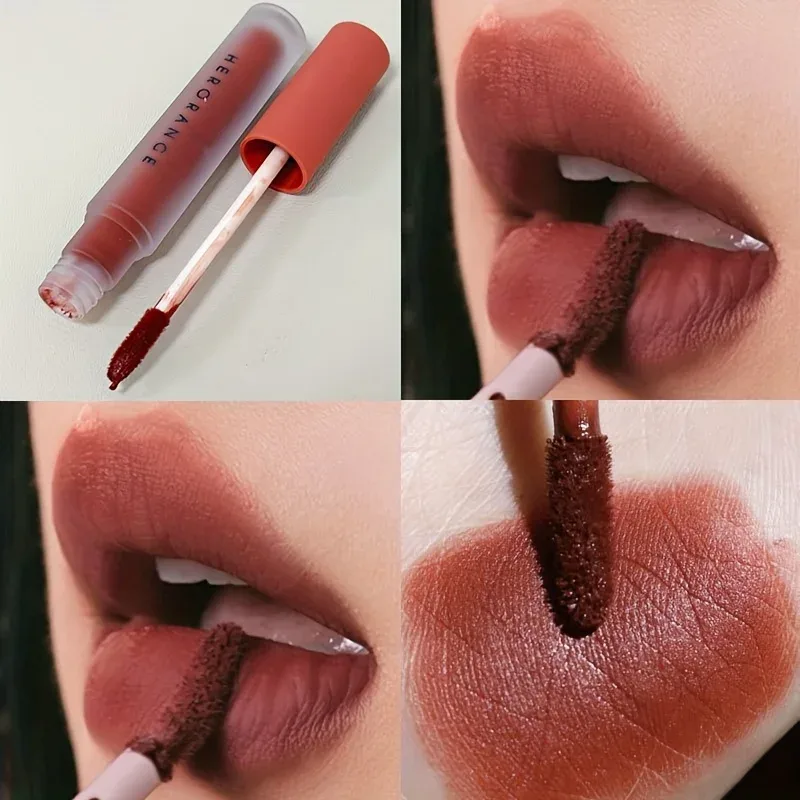 Herorange Velvet Matte Lip Mud Χαμηλού κορεσμού Αδιάβροχο μακράς διαρκείας, μη κολλώδες μακιγιάζ για τα χείλη