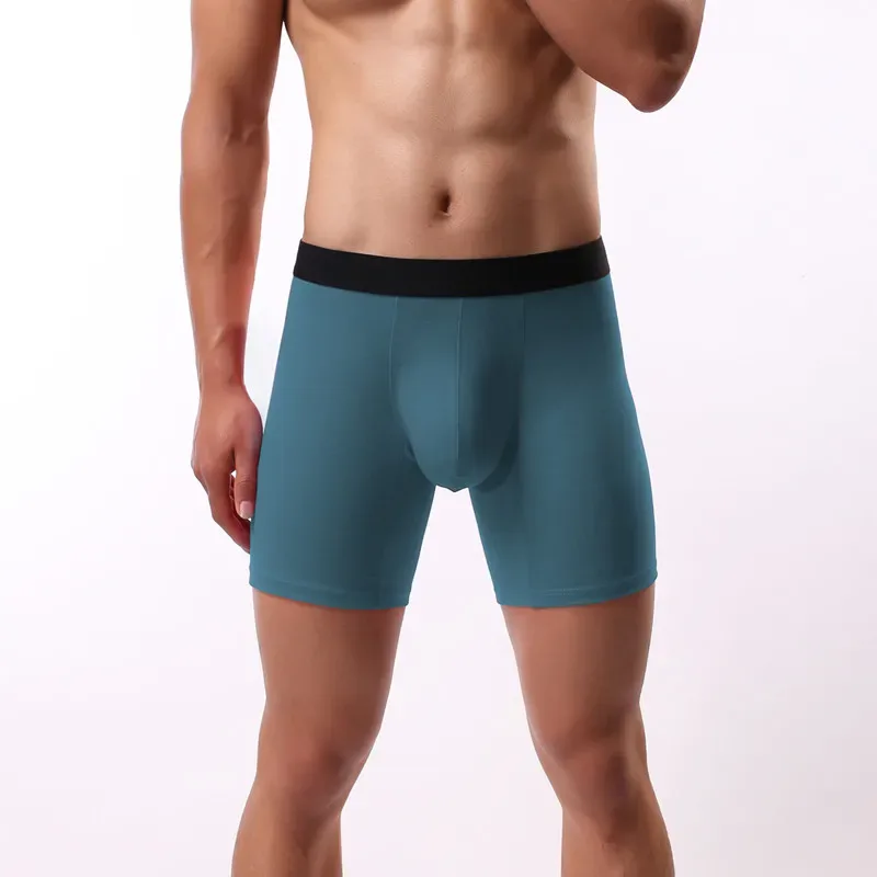 Boxershorts för män Casual Sport Förlängda bomullsunderkläder Slitstarka trunk U Convex Pouch Kalsonger Boxershorts Underkläder
