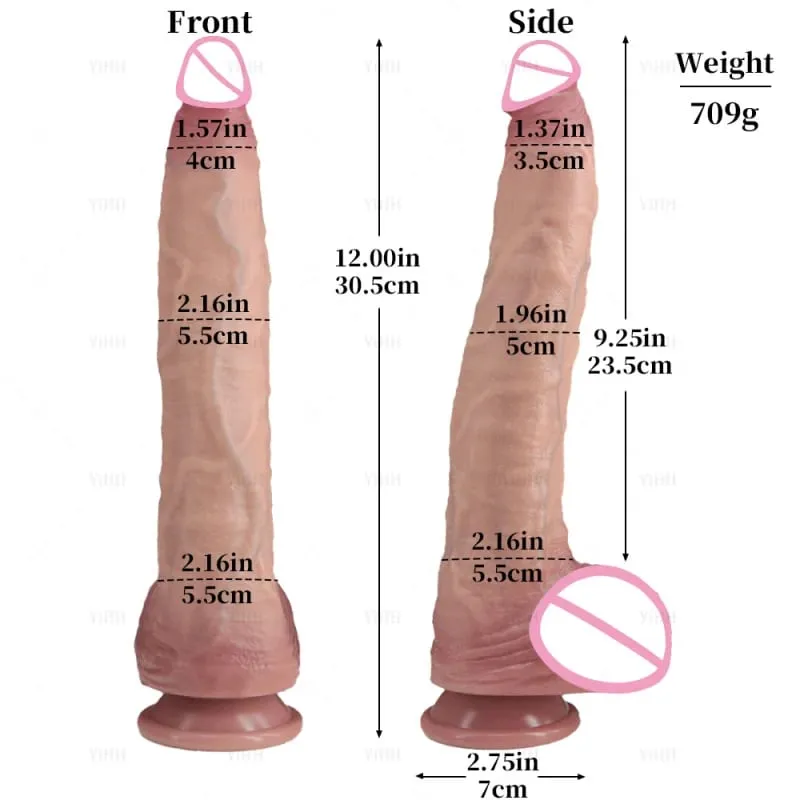 Realistic Long Dildo Flesh Skin Μαλακό Big Dick Διπλή σιλικόνη Μικρό πέος για Γυναίκα Άνδρας Παιχνίδια πρωκτικού σεξ Βεντούζα Αυνανισμός — image 2