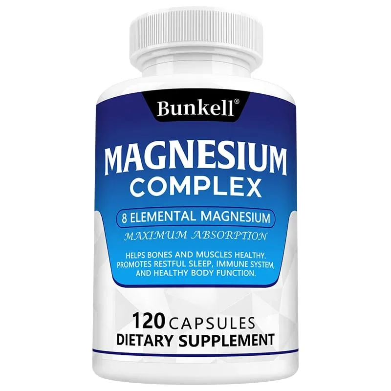 Magnesium Complex 120 kapszula – Csontizmok és szív egészségének kiegészítője, alvástámogató izomlazítás, stressz és szorongás enyhítése