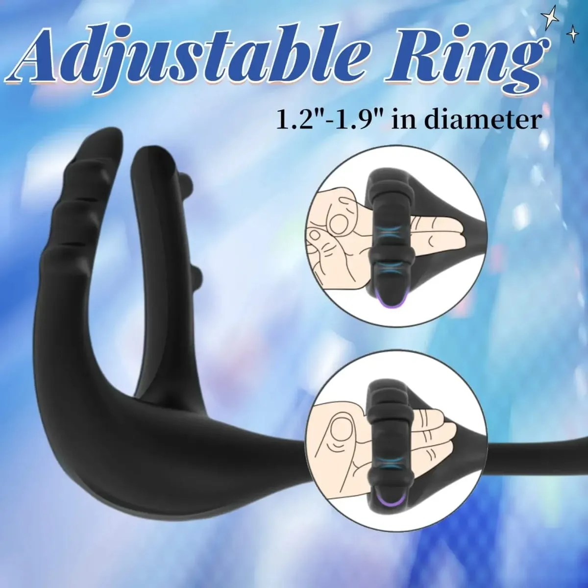 Y-Pao 3-in-1 Vibrating Cock Ring for Men Adjustable Penis Ring Vibrador Prostate Massager Remote Adult Sex Toys for Couples