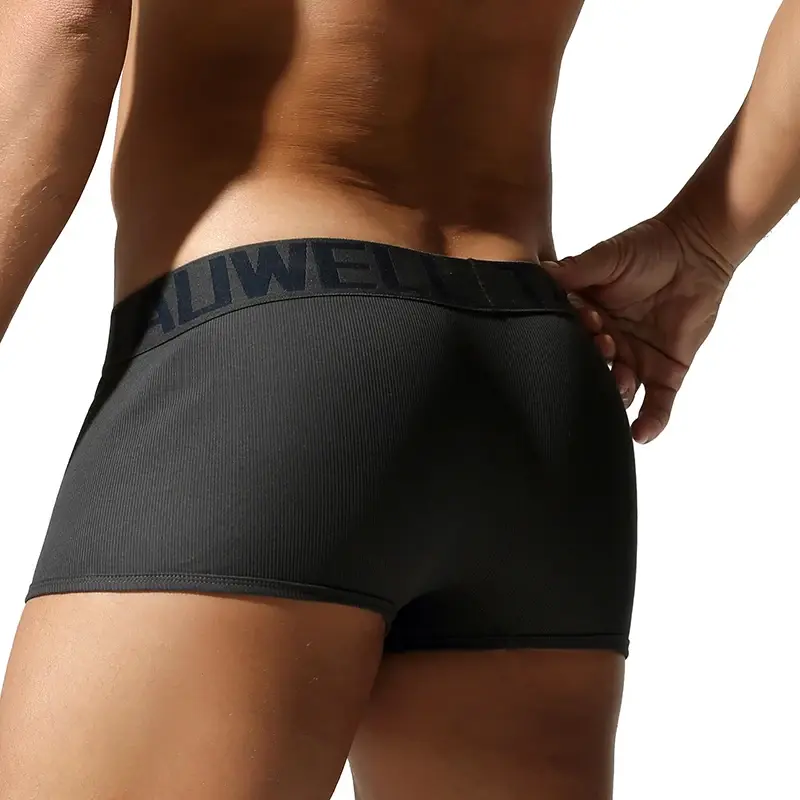 Roupa íntima masculina, shorts boxer de alta qualidade, cor sólida, alta elasticidade, ajuste fino, respirável — image 14