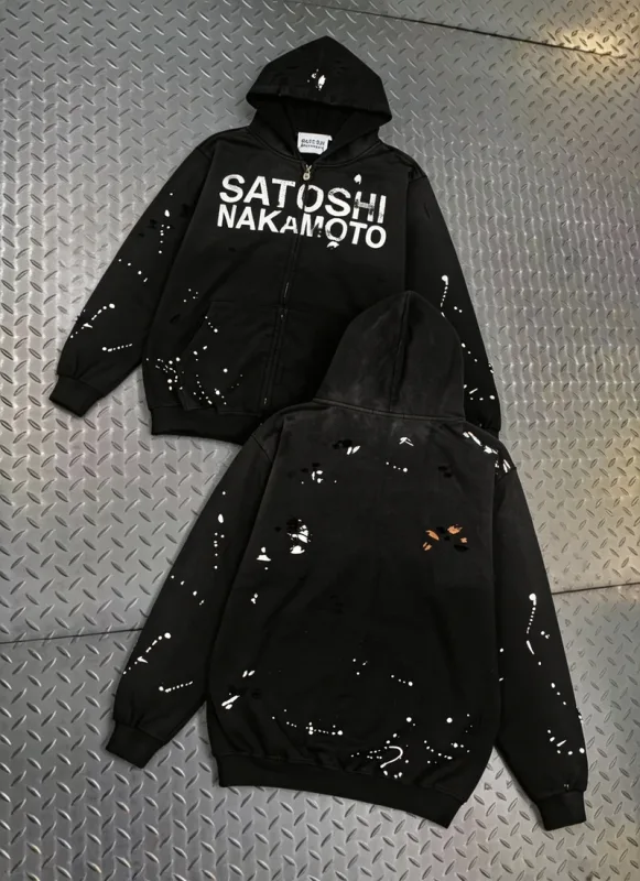 Street Casual SATOSHI Hoodies Pullover Embossed Pattern Embroidery Turtle Shell Design Washed Hooded Men Women Loose Sweatshirts — image 46