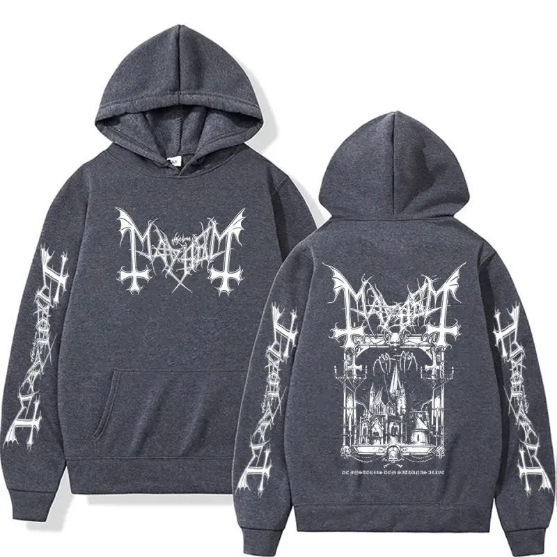 Rock Band Mayhem De Mysteriis Dom Sathanas Hoodie Men Women Death Black Metal Hooded Tracksuit Male Fashion Gothic Punk Hoodies — image 3