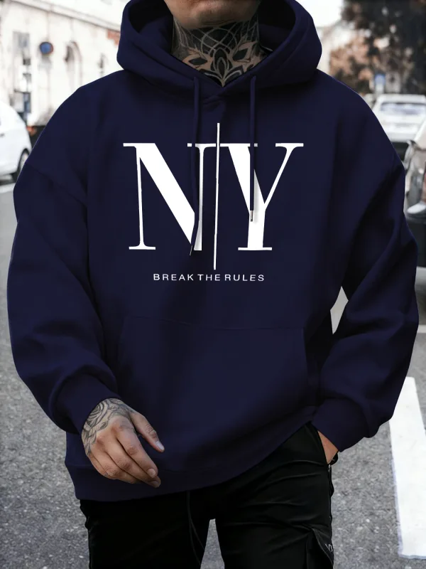 Labagin ang Mga Panuntunan Oo Hindi Mga Print Autumn Fleece Sweatshirt ng Panlalaking Soft Jogging Hoodie Street Comfy Pullovers Sport Loose Sportswear — image 9