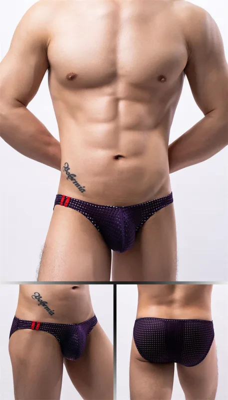 Cuecas masculinas verão respirável buracos roupa interior u convexo fino cintura baixa cuecas masculinas deslizamento calzoncillos — image 38