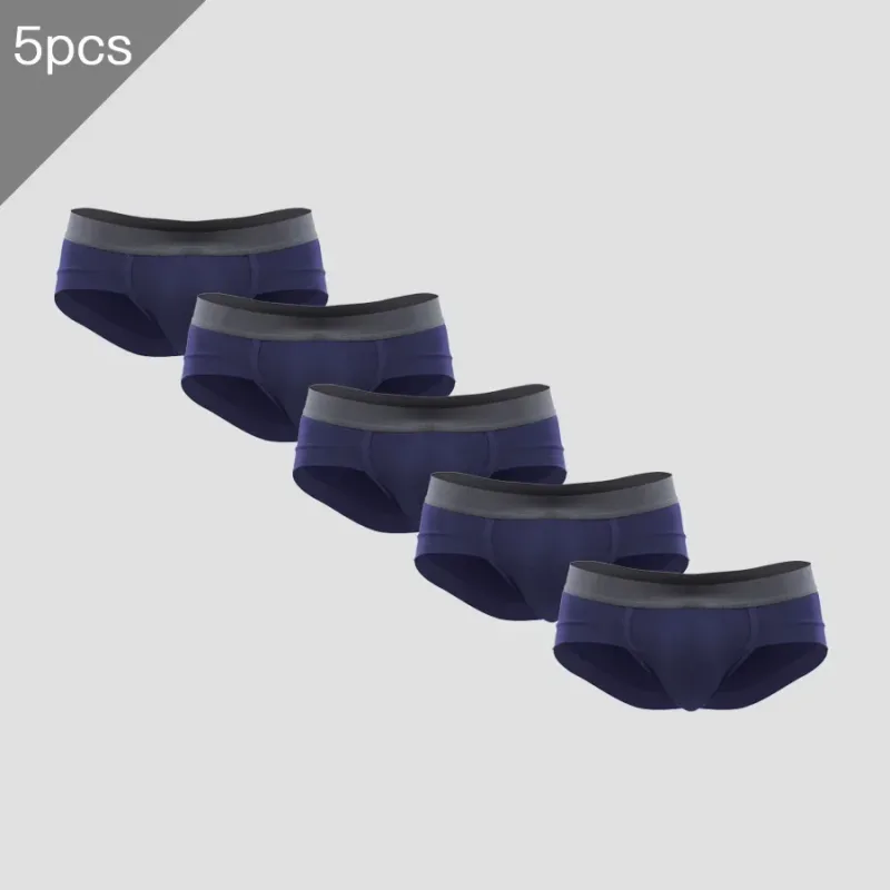 5PCS Men's three-piece briefs with U-shaped pouch, modal fabric, breathable, summer youth low-rise bottom pants — image 6