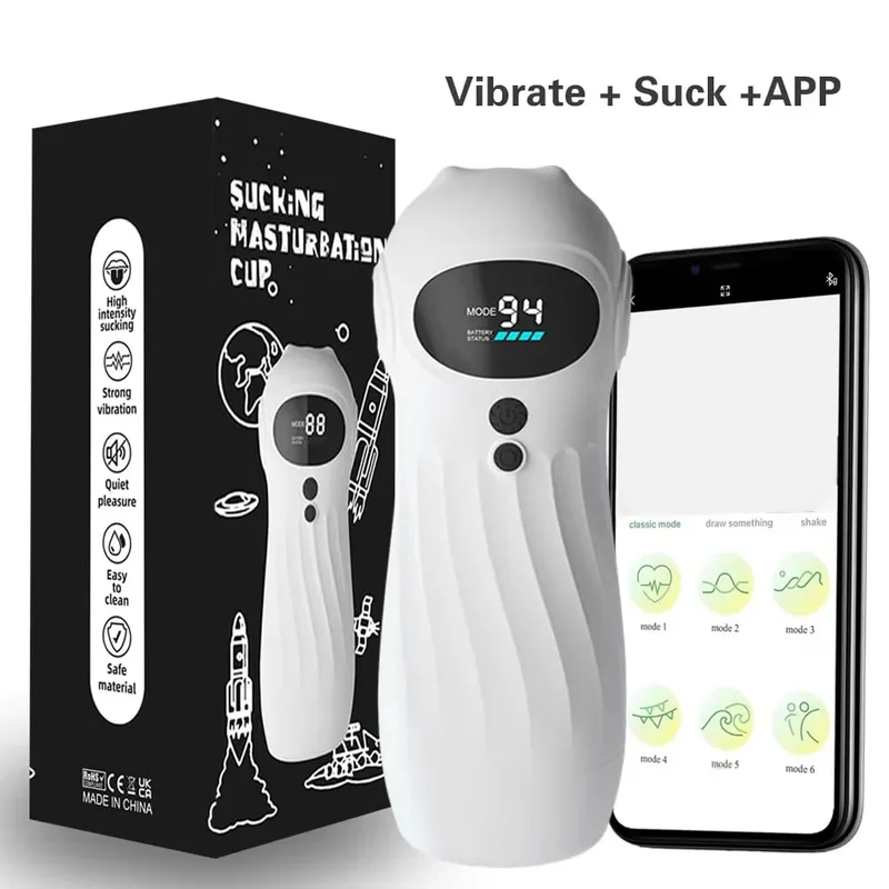 APP Remote Automatic Sucking Male Masturbator Cup Real Vagina Vibration Blowjob Masturbation Heated Sex Machines Toys For Man