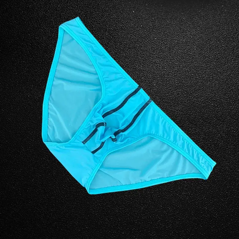 Cuecas masculinas de seda gelo ultra fino roupa interior sexy u bulge bolsa calcinha masculina conforto elástico secagem rápida cuecas — image 4