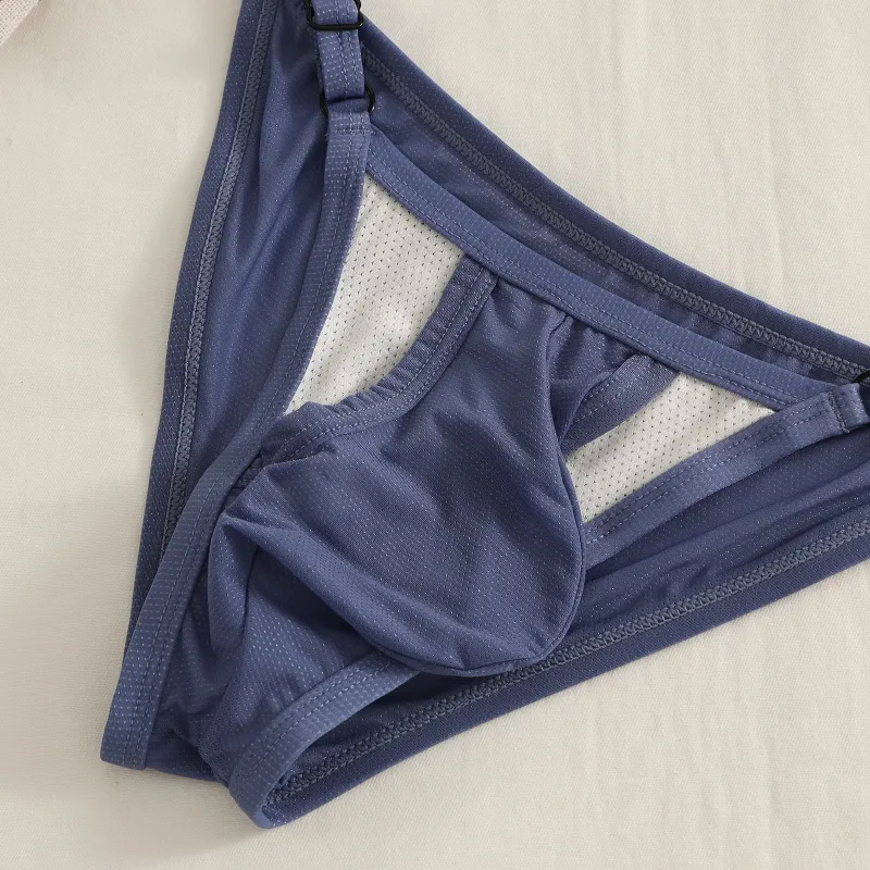 Cuecas masculinas de seda gelada com frente aberta e cintura ajustável – roupa íntima respirável sexy de verão para ajuste confortável — image 5